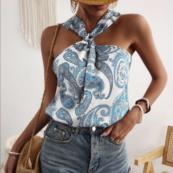 Tops - Boho Floral Paisley Print Tank Top Blouse
